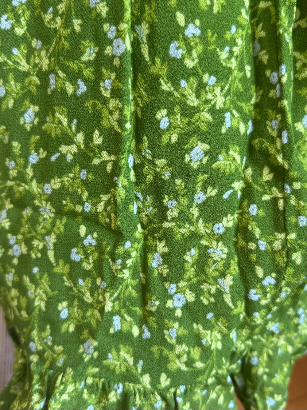 Reformation Green Floral Smocked Mini Dress - Picture 6 of 10